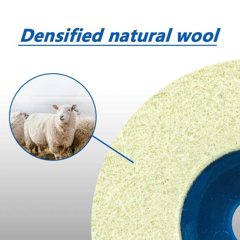 [Australia - AusPower] - SALI 10 Pcs 4 Inch Wool Felt Polishing Wheel Disc Wool Polishing Wheel Disc for 4" Angle Grinder Felt Grinder Polishing Wheel Arbor 5/8 for Metal, Marble Stone, Furniture, Car Plastic 
