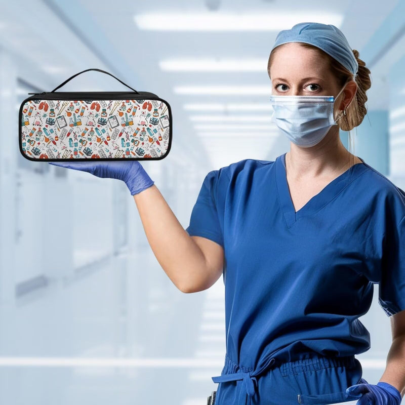 [Australia - AusPower] - Nurse Cat Stethoscope Case with Handle & Mesh Pockets Lightweight Stethoscope Carrying Bag Organizer for Nurse Accessories Shockproof Protectors Nurse Cat 