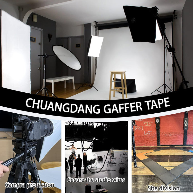 [Australia - AusPower] - 1-Pack Black Gaff Tape,4 inch x 30 Yards,Black Gaffers Tape,Matte Gaffer Tapes for Stage,Studio, Wire Finishing,Photography,No Residue,Non Reflective,Easy Tear 1 