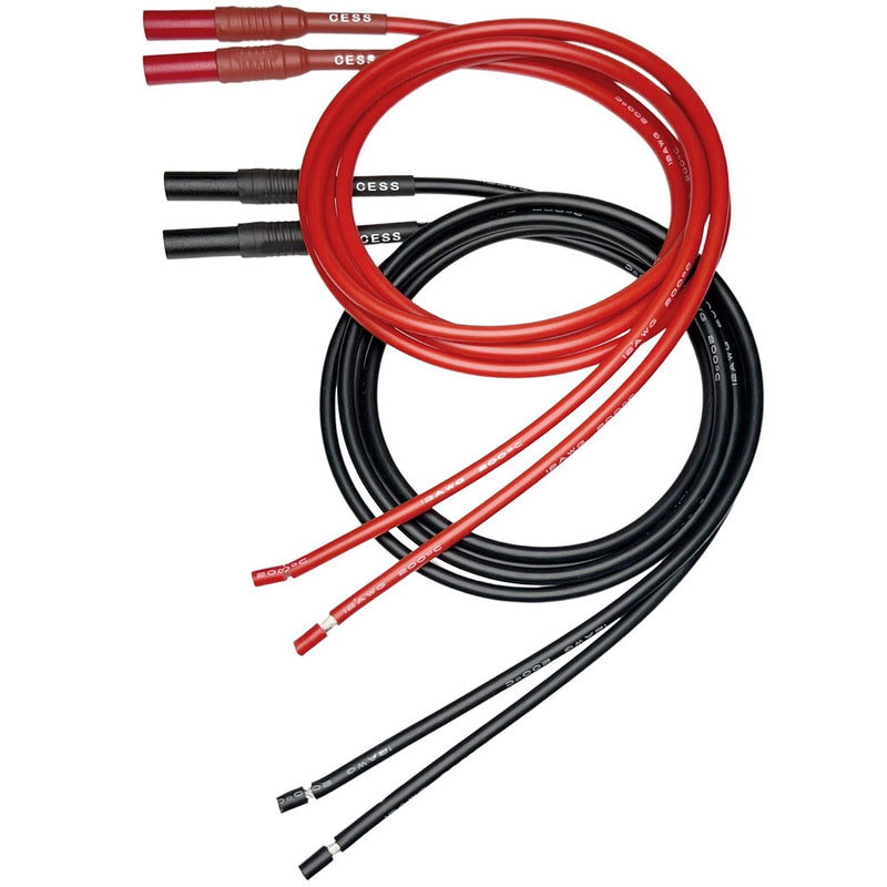 [Australia - AusPower] - CESS-217 Seal Insulated Safety Banana Plug to Bare Wire - 3 Feet Soft Silicone Cable, Tinned Copper, 2 Pairs, Black and Red, Perfect for DIY Multimeter Test Leads 