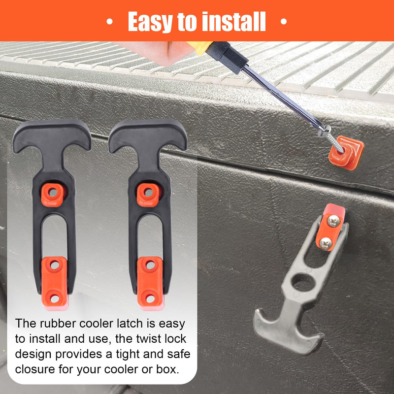 [Australia - AusPower] - Rubber Flexible Latches with Brackets for Tool Box, Cooler, Golf Cart, 2 PCS 