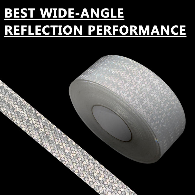 [Australia - AusPower] - Reflective Tape 2 Inch x 30 Feet DOT-C2 Shining Star Fade Resistant White Reflective Tape Outdoor Waterproof Strong Adhesive Safety Warning Tape Reflector Conspicuity Tape for Trailer Trucks Bike 2IN x 30FT 