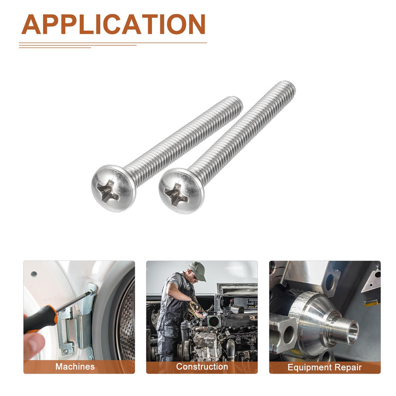 [Australia - AusPower] - #10-24x2 Pan Head Machine Screws, 25Pcs 304 Stainless Steel, Phillips Drive, UNC Full Thread, Bright Finish, Screws Bolts Kit #10-24x2" 25 