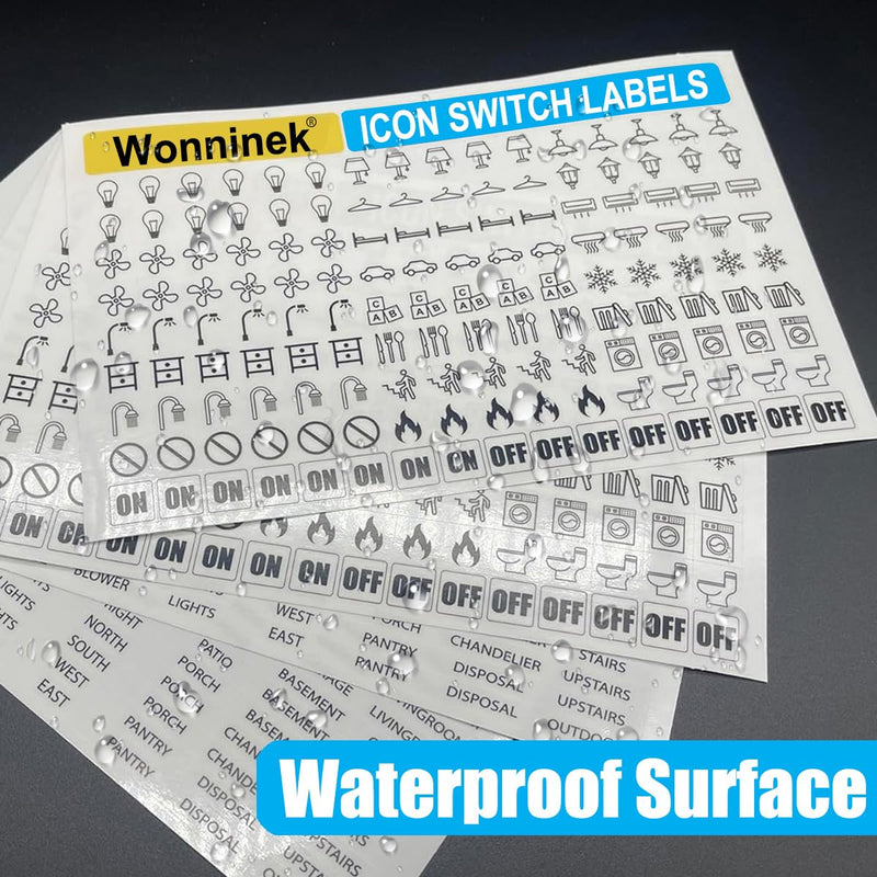 Light Switch Labels 600PCS, Transparent Switch Identifier Stickers, Waterproof Switch Stickers for Home Office Kitchen Bathroom Identification & Organization