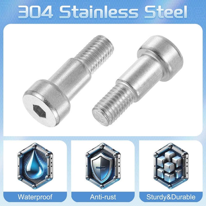 uxcell 6Pcs 304 Stainless Steel Shoulder Bolt 12mm Shoulder Dia 16mm Shoulder Length M10 Thread Hex Socket Shoulder Bolts for Textile Hydraulic Injection Molding Machinery Industries 12mm x 16mm 6