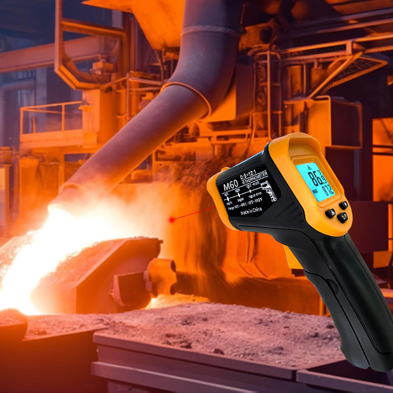 [Australia - AusPower] - Digital Infrared Thermometer Gun -58 to 1112 Degrees Fahrenheit Adjustable Emissivity&MAX&MIN Non Contact IR Thermometer Laser Temperature Gun for Cooking,Food,Pizza,Oven,Grill(not for Human) 