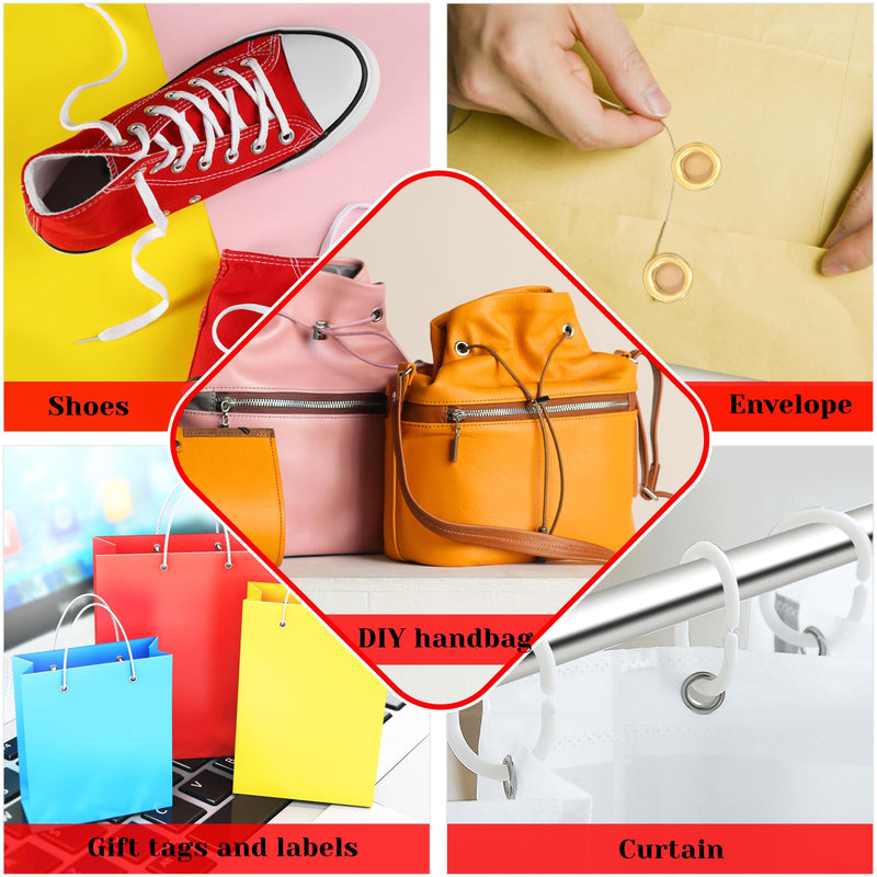 643Pcs Grommet Tool Kit 1/2 Inch(Inside Hole Size) Eyelet Kit with 320Pcs Eyelets Grommets, 320Pcs Washers, and Grommet Eyelet Pliers for Leather/Belt/Shoes/Crafts 643pcs 1/2 Inch (Inside Diameter) Silver/Gold