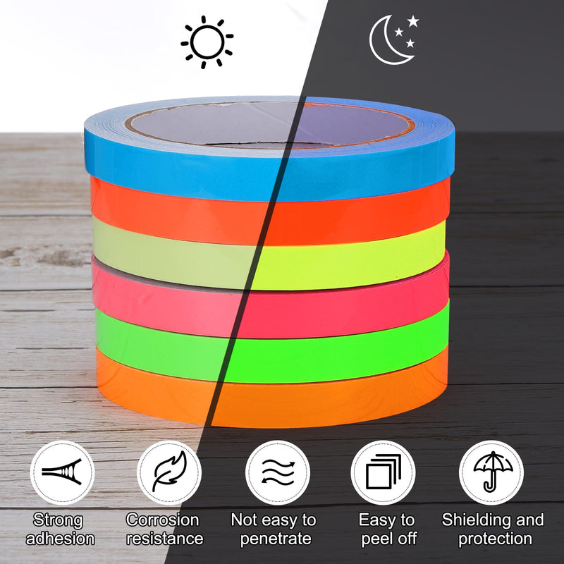 PATIKIL 0.4 Inch x 9.8 Feet Glow in The Dark Tape, 1 Roll Fluorescent Adhesive Tape Luminous Reflective Tape Black Light Glow Tape for Party, Orange Red