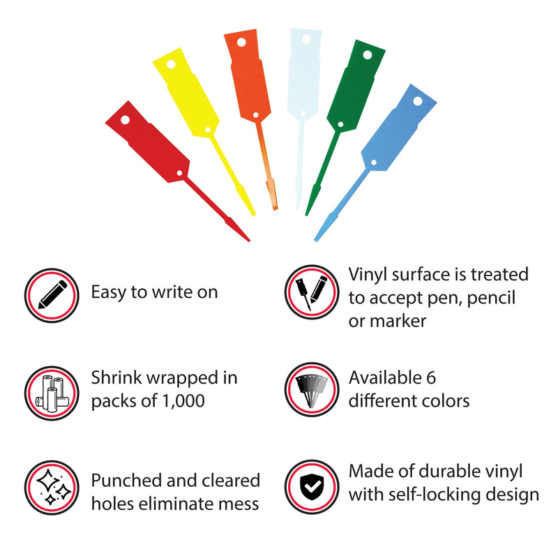 Econo Key Tags – 3/4” x 4.5” – Self-Locking Vinyl – Writable Surface – 1,000 and 2,000 Pack Options – Durable, Easy to Use EZ408 (Red Econo Key Tags EZ408, 2000) Red Econo Key Tags Ez408 1000