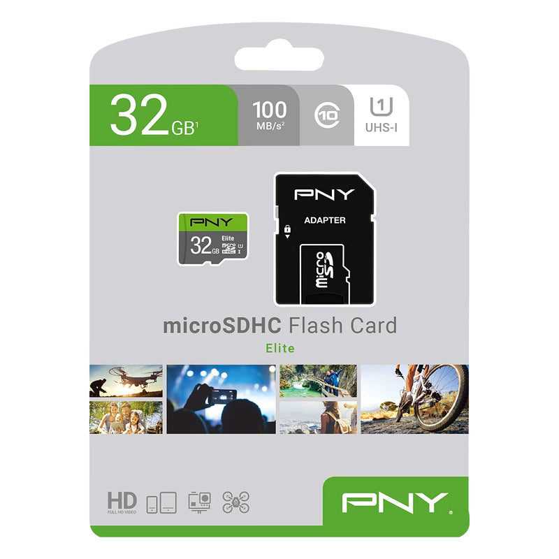 [Australia - AusPower] - PNY 32GB Elite Class 10 U1 microSDHC Flash Memory Card - 100MB/s read, Class 10, U1, Full HD, UHS-I, micro SD FLASH CARD 