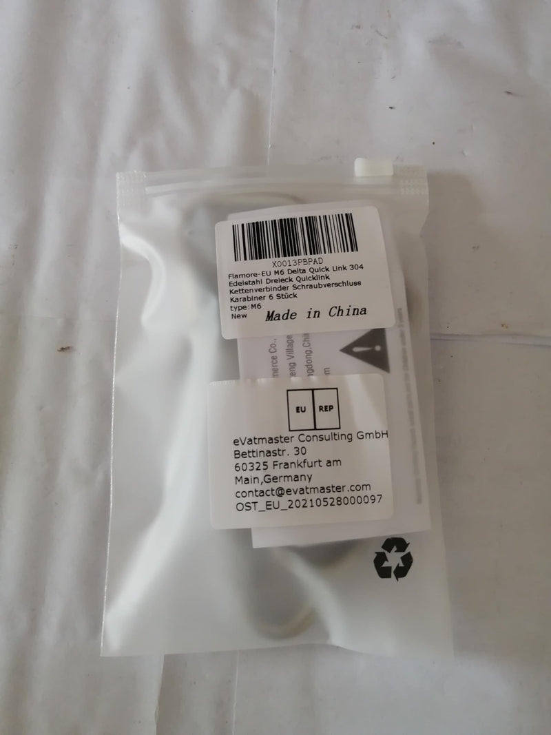 [Australia - AusPower] - Delta Quick Link 304 Stainless Steel Triangle Quicklink Chain Connector Screw Lock Carabiner M6 