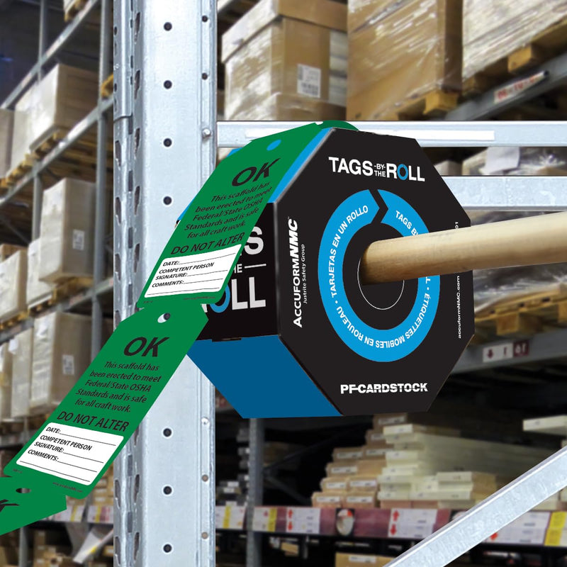 [Australia - AusPower] - 100 Scaffolding Tags by-The-Roll, Scaffold Ok Do Not Alter, US Made OSHA Compliant, Waterproof PF-Cardstock, Resists Tears, 6.25"x3", TAR112 100 Tags 