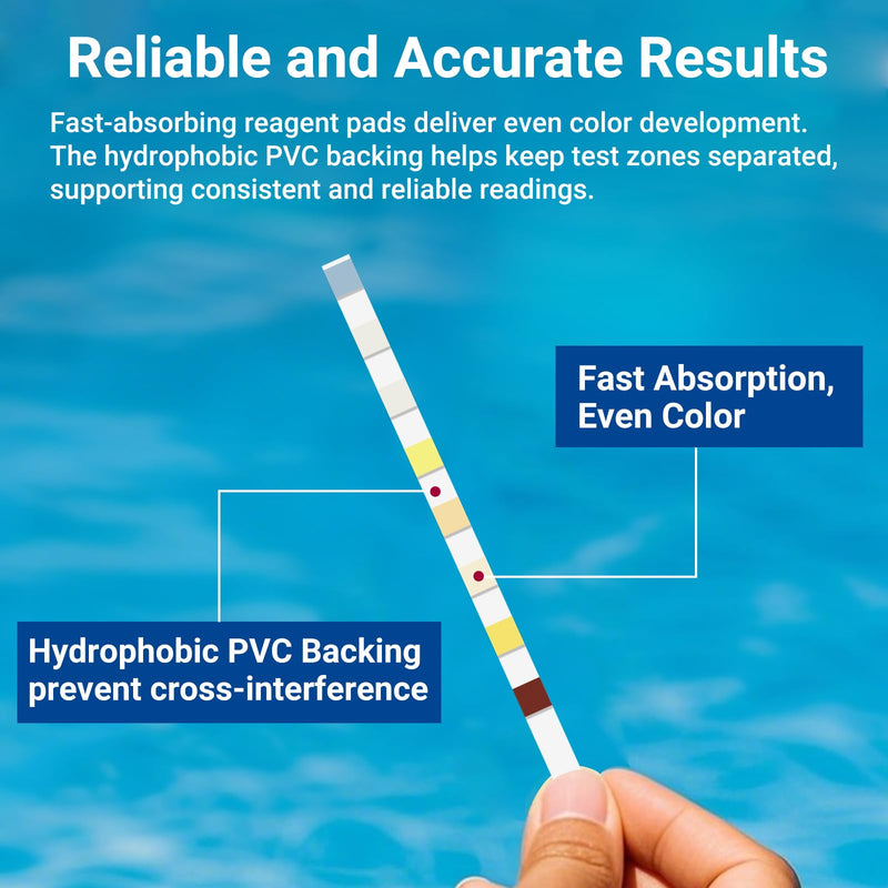 All-New 2026 8-in-1 Pool Test Strips -150 CT Pool Salt Test Strips | Salt Water Pool Testing Kit for Salt Water Pools, in & Above-Ground Pools, Hot Tubs&Spas| Quick&Accurate Testing Chlorine,pH,Salt 8 in 1 150 Strips