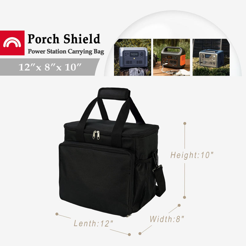 Porch Shield Portable Power Station Carrying Storage Bag for Jackery Solar Generator Explorer 500 Power Station Bag-Black Fit 500W