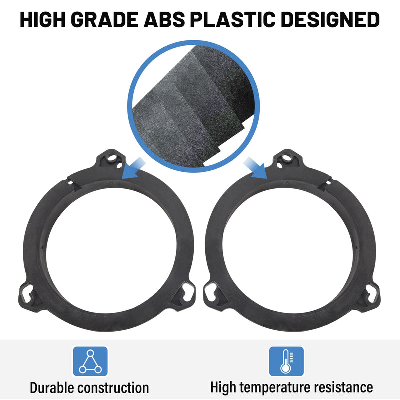 [Australia - AusPower] - RED WOLF Car Door Speaker Adapter Spacer Ring Compatible with Nissan Frontier Altima Sentra 2004-2019, KIA K2 2011-2019, Infiniti Q25 2011-2021 6.5" Aftermarket Speaker Adapter Bracket Installation 