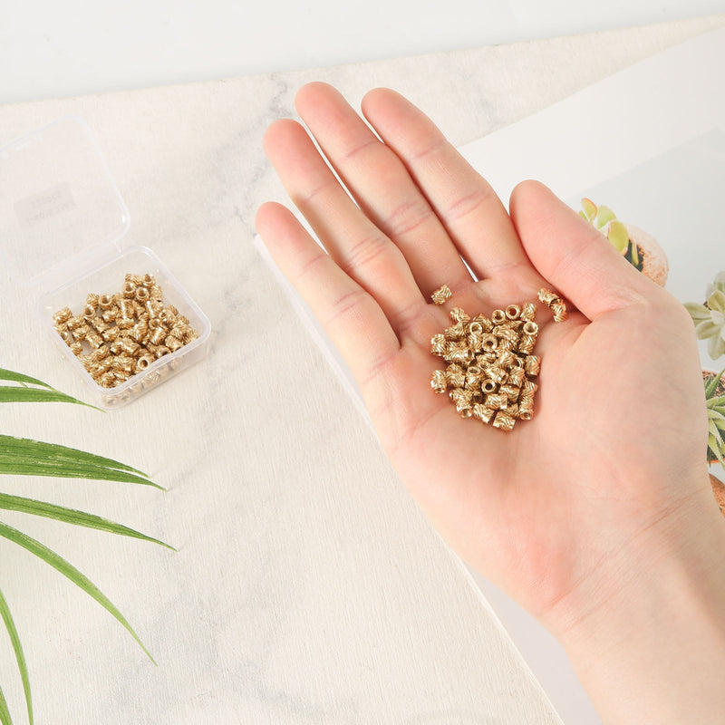 [Australia - AusPower] - 120pcs Threaded Insert, 4-40 x 5.7 x 4.6mm 3D Printing Brass Nuts Knurled Brass Nuts Female Thread Knurled Heat Embedment Nut for 3D Printing Parts Loptop Automotive Plastic Shell 