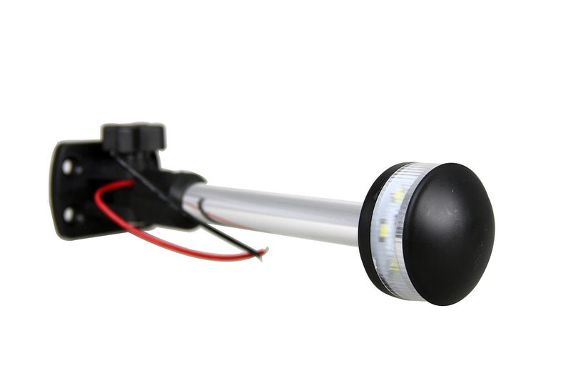 Pactrade Marine Boat Fold Down Stern Light Anchor Light All Round White LED Marine Adjustable Pole USCG 2 NM For Yacht Pontoon and Fishing Boat 12 Volts 8 Inches Adjustable Base (8")