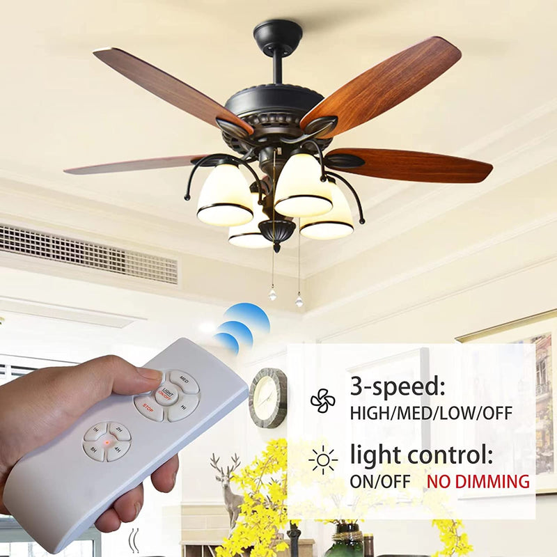 3 Pack Universal Small Size Ceiling Fan Remote Control Kit, Mini Wireless Remote Control and Receiver Kits for Ceiling Fan Lamp 3Remotes+3Receivers