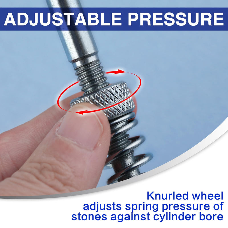 [Australia - AusPower] - SPEEDWOX Engine Cylinder Hone Tool Adjustable Deglazer with 3-Piece 50mm Long Stones 220 Grit Kit Engine Brake Cylinder Hone Adjustable Deglazer for Grinding Holes from 1-1/4"to 3-1/2" Diameter 