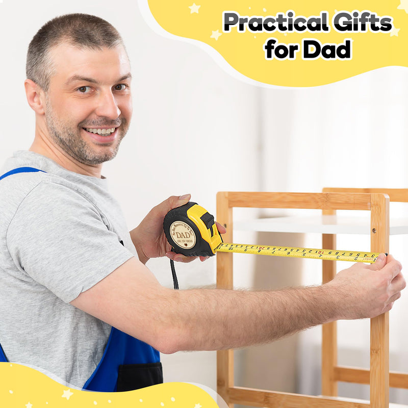 [Australia - AusPower] - One Measures Up Gifts for Dad, Dad Gifts from Son Daughter, Fathers Day Birthday Christmas Gifts for Dad, Tool Gifts Woodworker Carpenter Gifts, No One Measures Up to You, Engraved Tape Measure 25 FT 