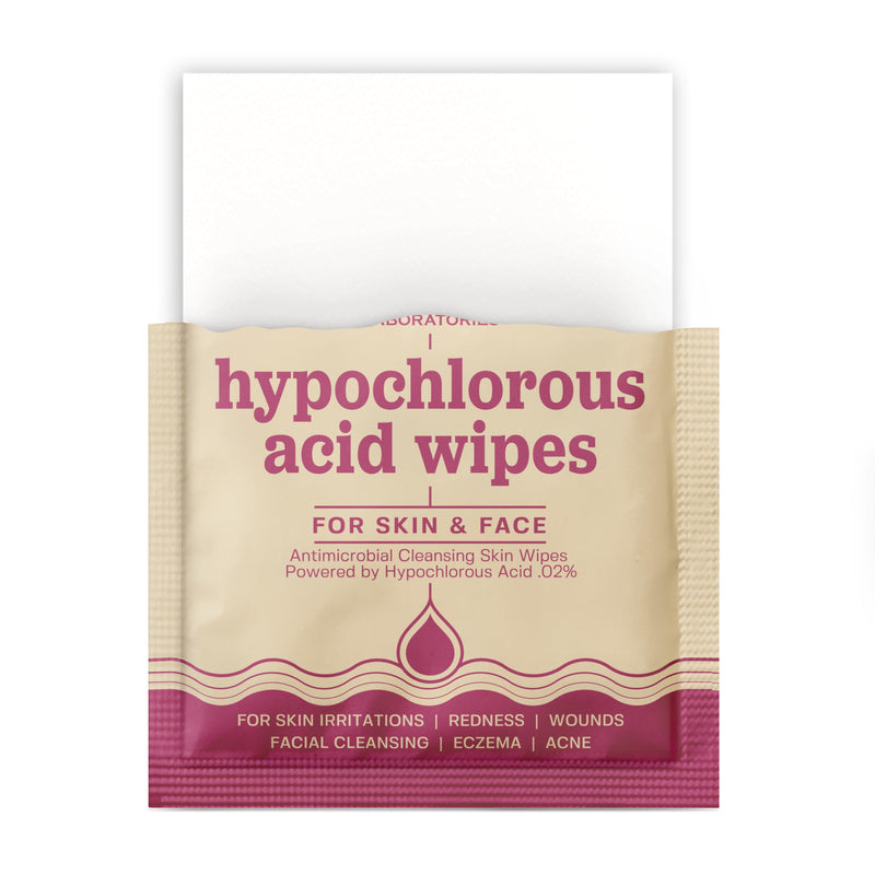 [Australia - AusPower] - BASE LABORATORIES Hypochlorous Acid Wipes | Saline Solution and HOCl Infused Wound Cleaning Wipes for Skin & Face | Cleanses, Sanitizes & Soothes Skin Irritations, Piercings, Acne & Eczema | 75 Wipes 75 Count (Pack of 1) 