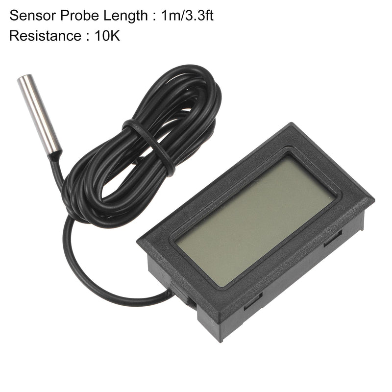 [Australia - AusPower] - uxcell Digital Thermometer -50 to 110 Degree 10K Temperature Gauge Tester with 1m NTC Sensor Probe Cable 2pcs 