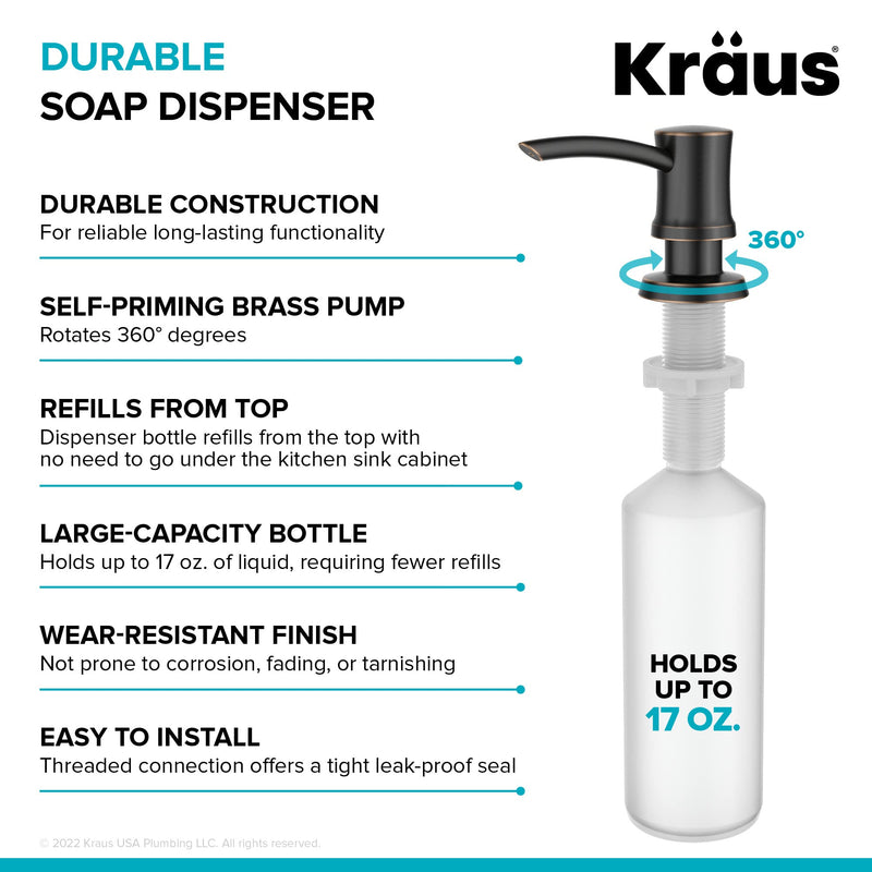 KRAUS Kitchen Soap and Lotion Dispenser in Oil Rubbed Bronze, KSD-54ORB Traditional Style