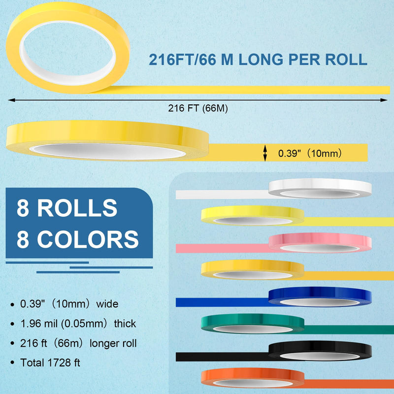 Frienda Colors Autoclave Tape 216 ft/L x 0.4 in/W Instruments Identification Tape Autoclavable 270 Fahrenheit (8) 8
