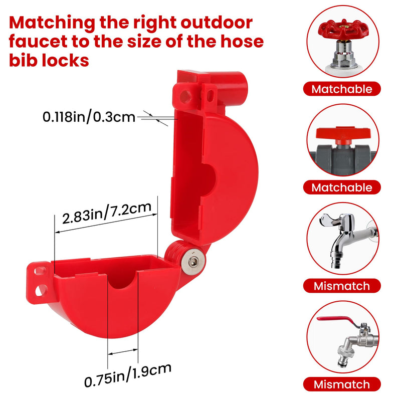 TOKCKYL Self-Locking Gate Valve Lockout Device, Hose Bib Lock for Water Spigot/Outdoor Water Faucet/Propane Tank, Suited for 1 to 2-1/2 in Dia Valve Handles, OSHA Compliant(2 Pack) New 2 Pack