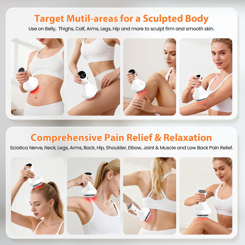 [Australia - AusPower] - Body Sculpting Machine, Lymphatic Drainage Massager & Anti Cellulite Massage Tool, Helps Reduce Stretch Marks & Cellulite, Targeted Relief for Sciatica, Nerve, Hip, Joint & Muscle and Lower Back Pain 