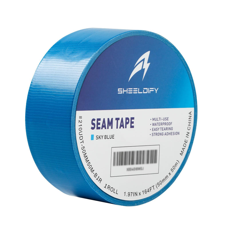 1.97" x 164‘ Seam Tape - Duct Tape Edge Tape Heavy Duty Multi-Purpose, Hand-Tearable, No Residue, Sky Blue, 1 Roll 1.97" x 164' 1Roll