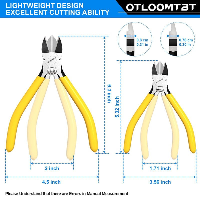 [Australia - AusPower] - 6-In and 5-In 2 PCS Ultra Sharp Compact Wire Cutters with Long Flat Nose Pliers Ideal for Cutting Crafts, Flowers, Plastics, Appliances and Any Clean Cutting Needs Powerful Wire Cutter 