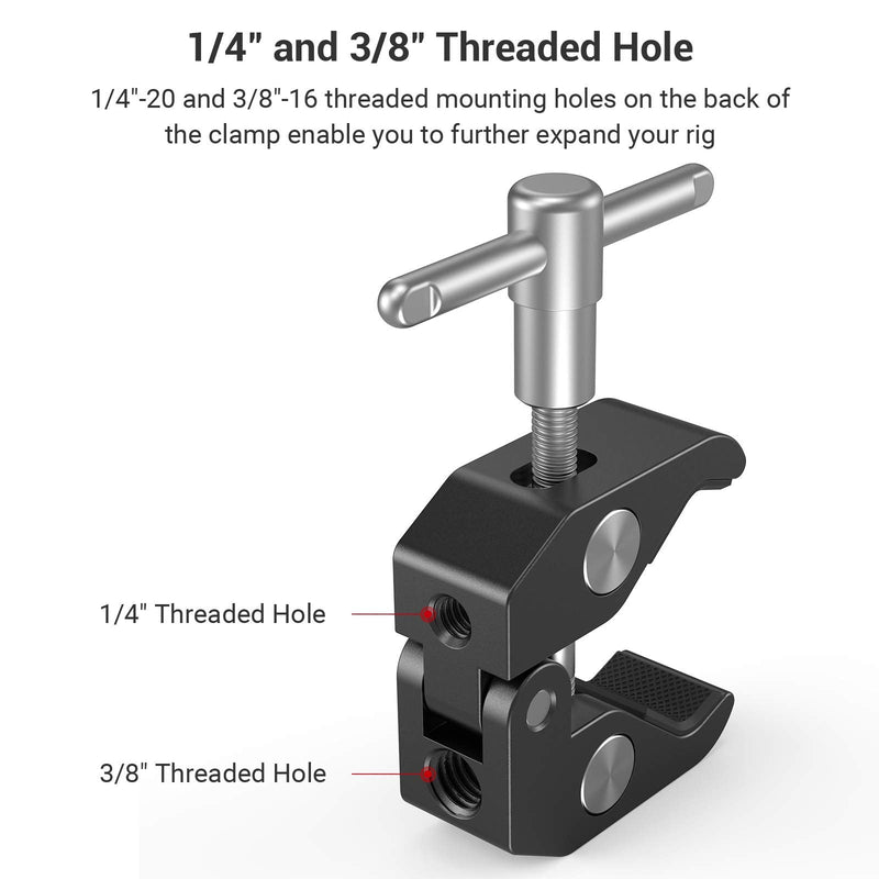 [Australia - AusPower] - SmallRig Clamp w/ 1/4" and 3/8" Thread and 9.8 Inches Adjustable Friction Power Articulating Magic Arm with 1/4" Thread Screw for LCD Monitor/LED Lights - KBUM2732B 