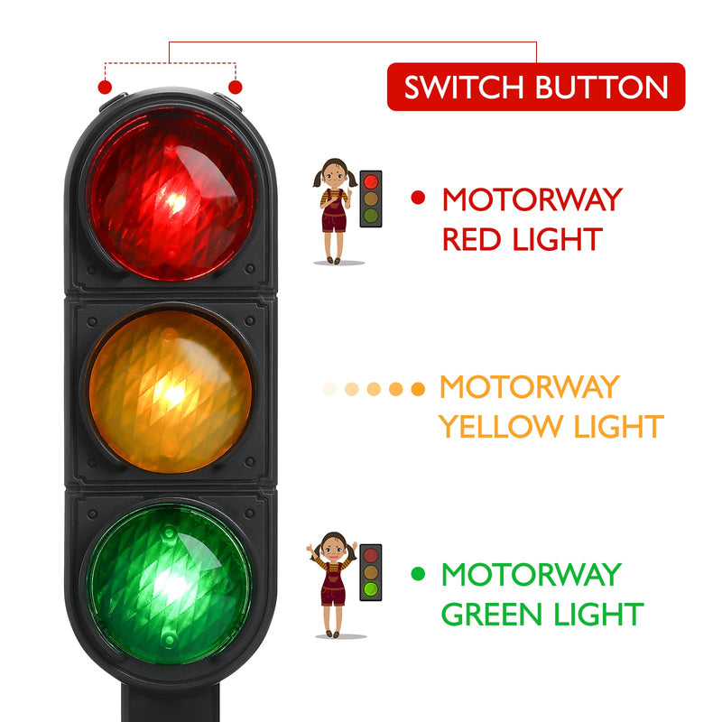 [Australia - AusPower] - TOYANDONA 7.8 inch Traffic Light Signs Toy Multicoloured Simulation Road Light Safety Traffic Maker Crosswalk Signal Model Toy for Kids Birthday Education Gifts 