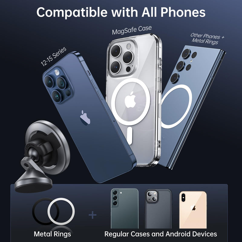 [Australia - AusPower] - SYNCWIRE for MagSafe Car Mount - 360° Rotation Magnetic Phone Holder for Car Dashboard, Strong Magnets Car Phone Holder Mount Compatible iPhone 15 Pro Max 14 13 12,Samsung - MagSafe Car Accessories Space Gray 