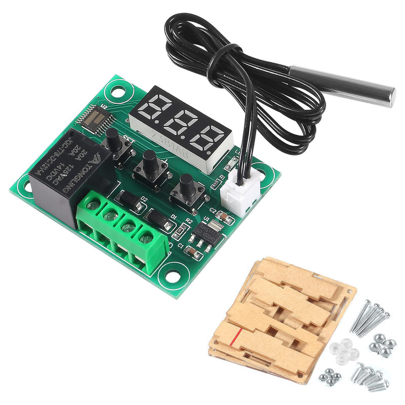 [Australia - AusPower] - 4 Pieces W1209 with Case 12V DC Digital Temperature Control Board Micro Digital Thermostat-50-110°C Electronic Temperature Control Module Switch with 10A Single Channel Relay and Waterproof Function 