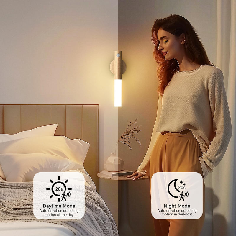 [Australia - AusPower] - iThird Motion Sensor Wall Light Beech 3PCS, Battery Operated Wall sconces 