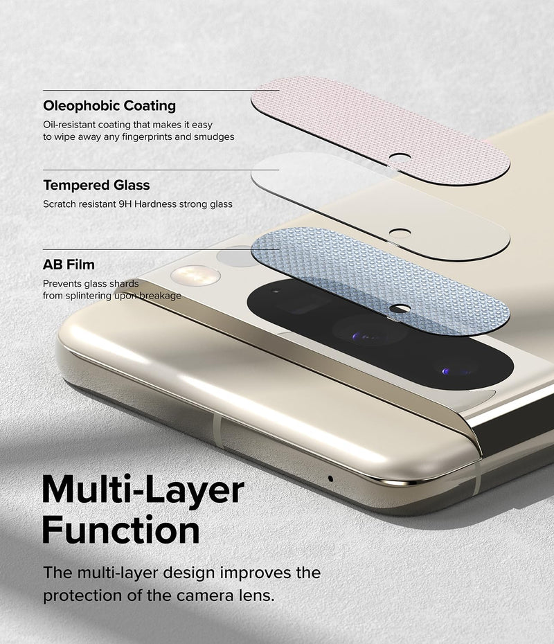 [Australia - AusPower] - Ringke Camera Glass [Multi-Layer Protection] Compatible with Google Pixel 8 Pro Camera Lens Protector, Tempered Glass Cover - 3 Pack 
