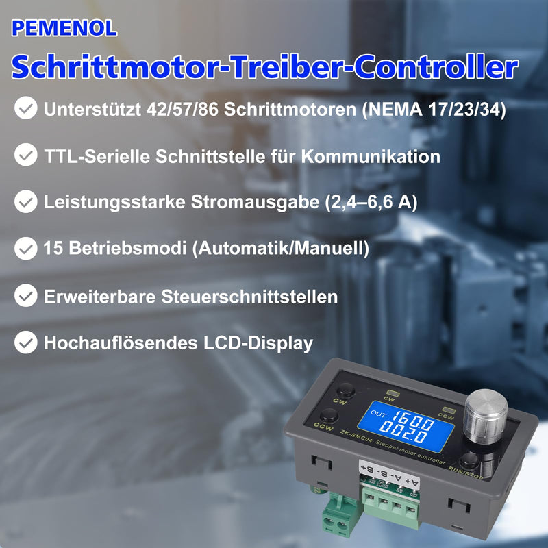 [Australia - AusPower] - Stepper Motor Driver Controller 6.6A Forward/Reverse Pulse Speed Angle Control Module with Serial PLC Communication for NEMA 17/23/34 Motors 