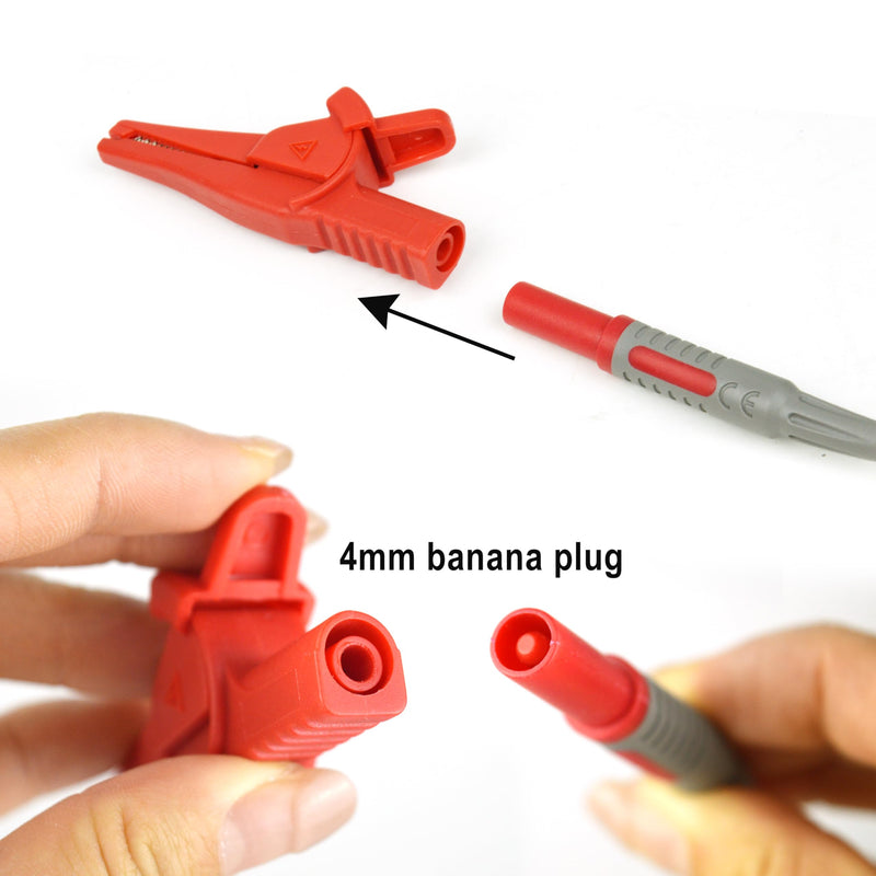 [Australia - AusPower] - AC285-2 multimeter alligator clips Safety Alligator Clip Compatible with Fluke Phase Rotation Indicator use with TL222 and TL224 Test Leads (AC285-2) AC285 -2 