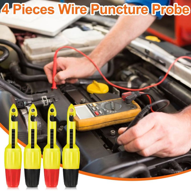 [Australia - AusPower] - 4pcs Wire Piercing Probe, Insulation Piercing Clip Set Wire Piercing Tool for Multimeter Voltage Voltmeter Thermometer Testing (2mm, 4mm) 