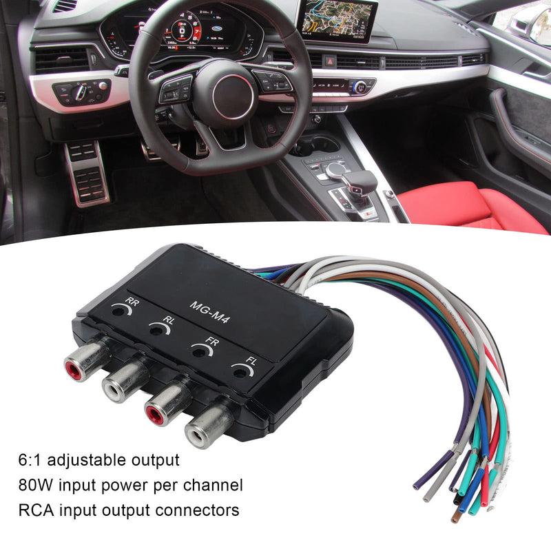 [Australia - AusPower] - High to Low Audio Converter 4 Channel Line Frequency Adapter for Amplifier Compatibility 