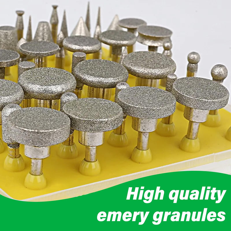 50 Piece Diamond Cutter Set, Diamond Grinding Pen Compatible with Dremel Grinding Attachments, Rotary Tool Accessories, 3 mm Shank Fit for Stone, Grinding, Polishing, Glass, Ceramic, Carving, Drilling