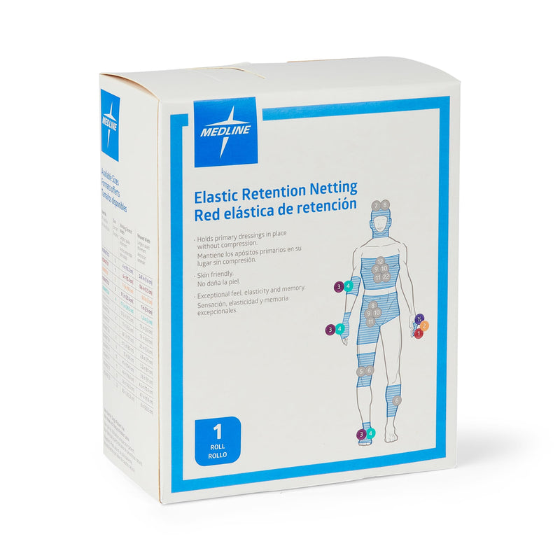 [Australia - AusPower] - Medline Stretch Tubular Elastic Dressing Retention Net, Size 4, 11"x 25 yd., Ideal for Wound Care, Single Pack 