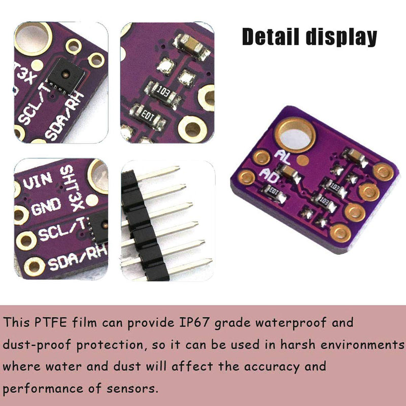 [Australia - AusPower] - DAOKI 2.5V-5V SHT31 Temperature and Humidity Sensor Module Digital Output Temperature and Humidity Sensor Module IIC I2C Interface 3.3V GY-SHT31-D with Male and Female Dupont Cables for Arduino 