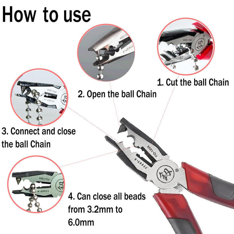 Chain Joining Tool Pliers for Metal Ball Chains, Manual Cutting Joining Plier, Ball Metal Connector Tool Splicing Combination Pliers For Curtain Roller Blind Accessories Connector