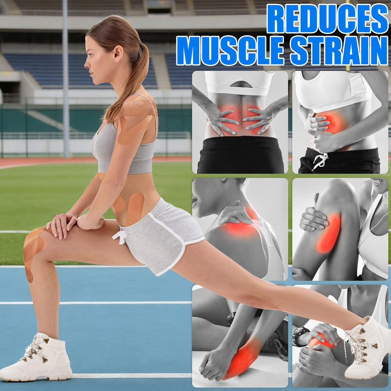 3 Pack Kinesiology Tape for Shoulder, Precision Width for Targeted Muscle Support, Waterproof Latex Free Cotton Elastic Athletic Tape for Pain Relief, Joint, Knee, Ankle - Beige 3in 5.5yd