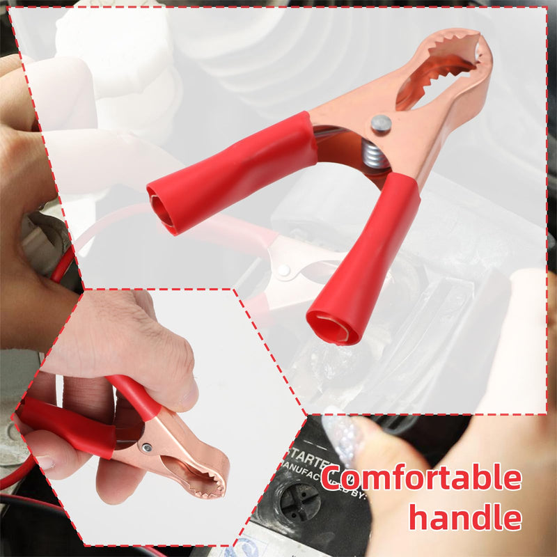 [Australia - AusPower] - 6 Pcs 50A Insulated Alligator Clips Metal Alligator Clips Black & Red Heavy Duty Battery Charger Clamps Metal Spring Clips for Loading Truck Car Battery Electric Test 