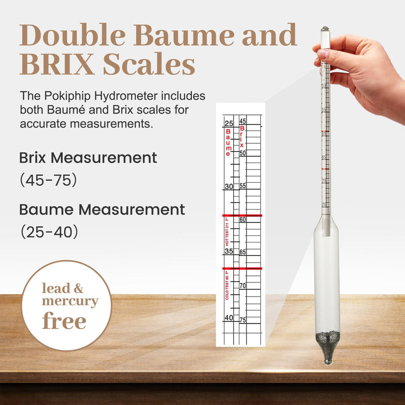[Australia - AusPower] - Maple Syrup Hydrometer, Baume and Brix Scale, Maple Syrup Density Kit Syrup Hydrometer for Measure Sugar and Moisture Content (Density) of Boiled Sap Maple Syrup Hydrometer 