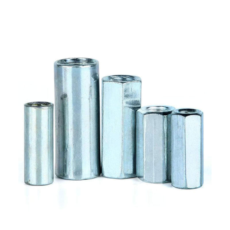 [Australia - AusPower] - 5 Pcs M12 x 1.75 x 36mm Long Rod Coupling Round Rod Nut Connector Zinc Plated Joint Nut Industrial Construction Fasteners M12x1.75x36mm(Round) 